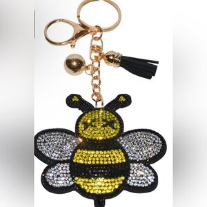 Sparkling Bee Keychain with Tassel